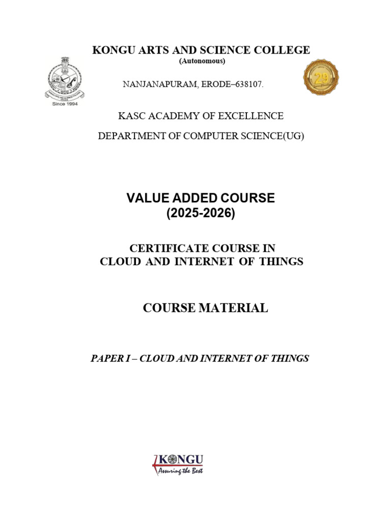 Cloud and IoT Certificate Course Overview | PDF | Cloud Computing | Osi ...
