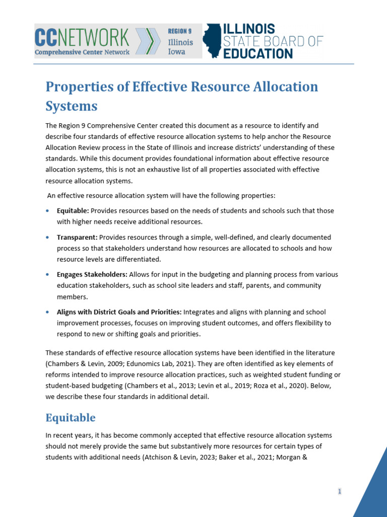 Properties of Effective Resource Allocation Systems | PDF | Planning ...