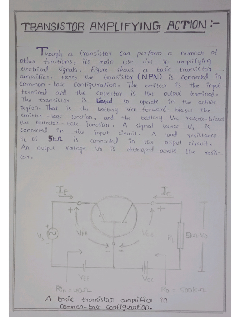 Trasistor Amplifying Action | PDF