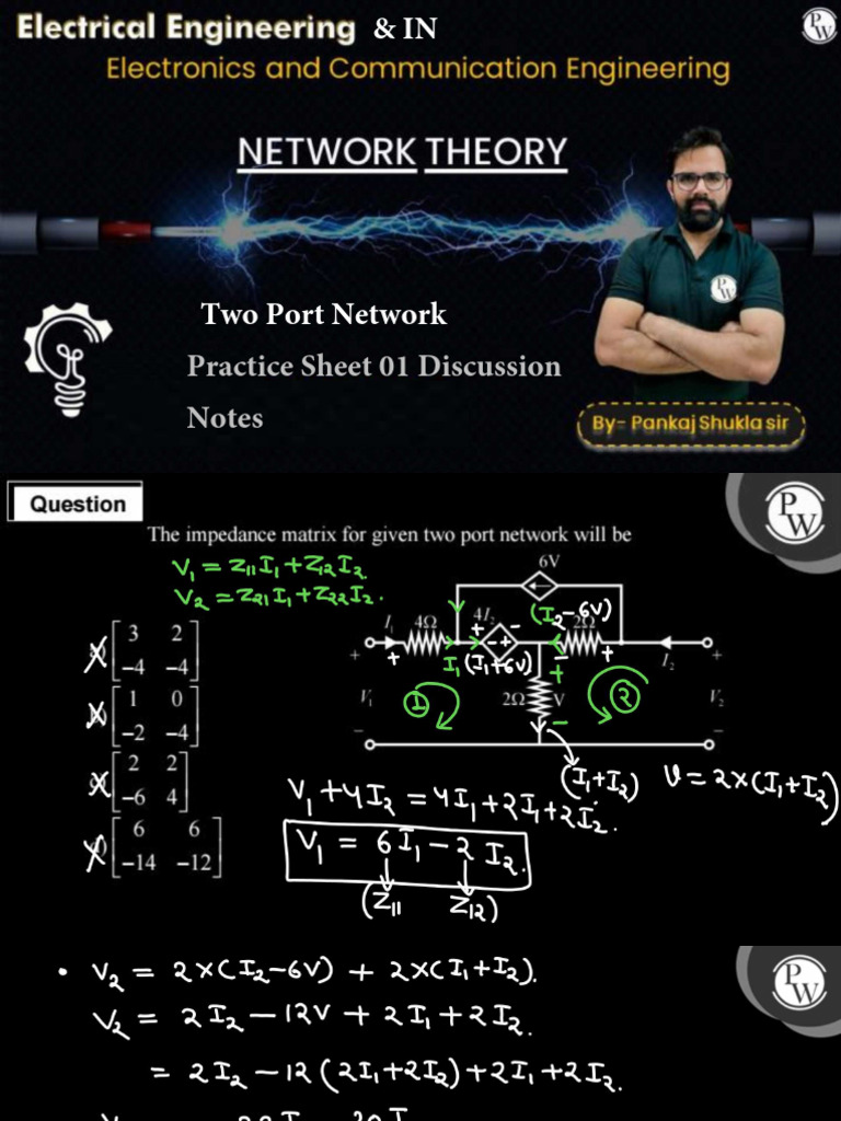 Two Port Network - Practice Sheet 01 Discussion Notes | PDF