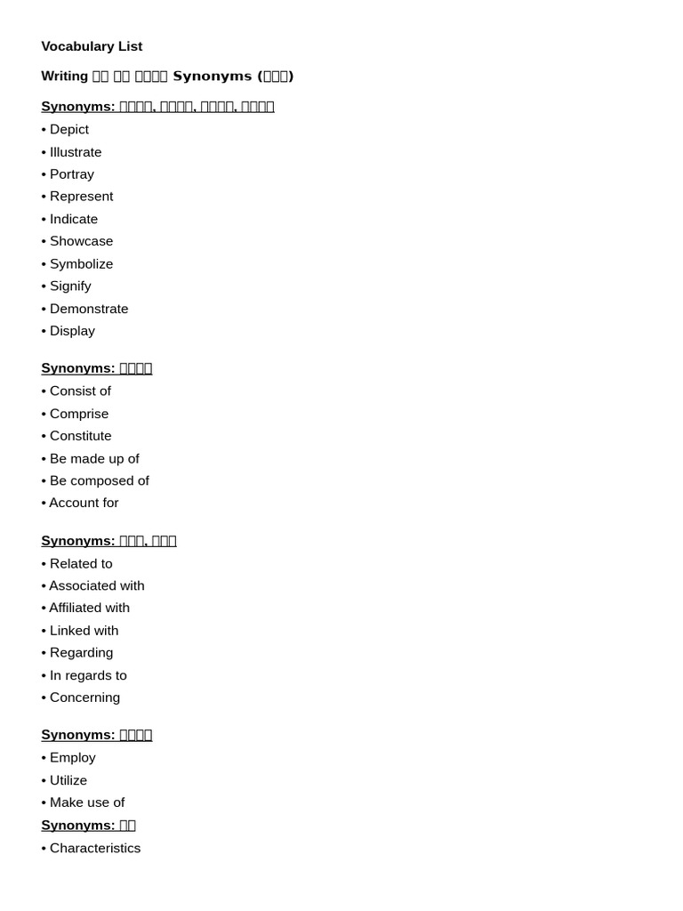 Vocabulary Homework (Synonyms) (1) | PDF