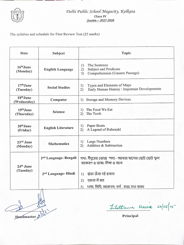 1st Review Timetable | PDF
