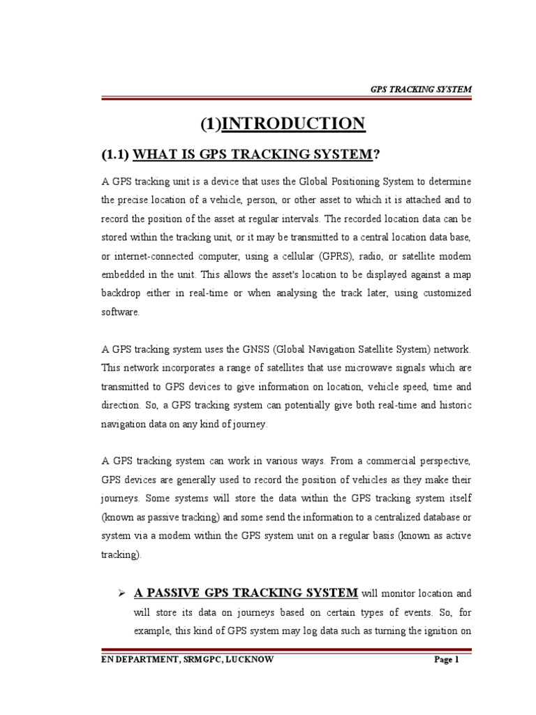 GPS Tracking System Project Report | PDF | Electrical Resistance And ...