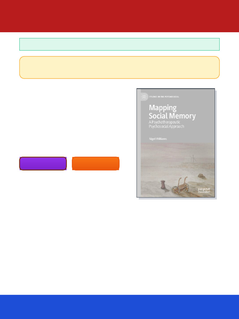 Mapping Social Memory: A Psychotherapeutic Psychosocial Approach 1st ...