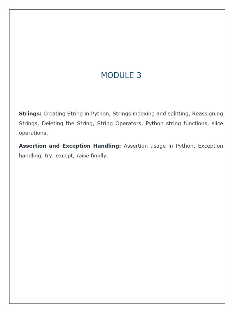 Python String Operations & Exception Handling | PDF | String (Computer ...