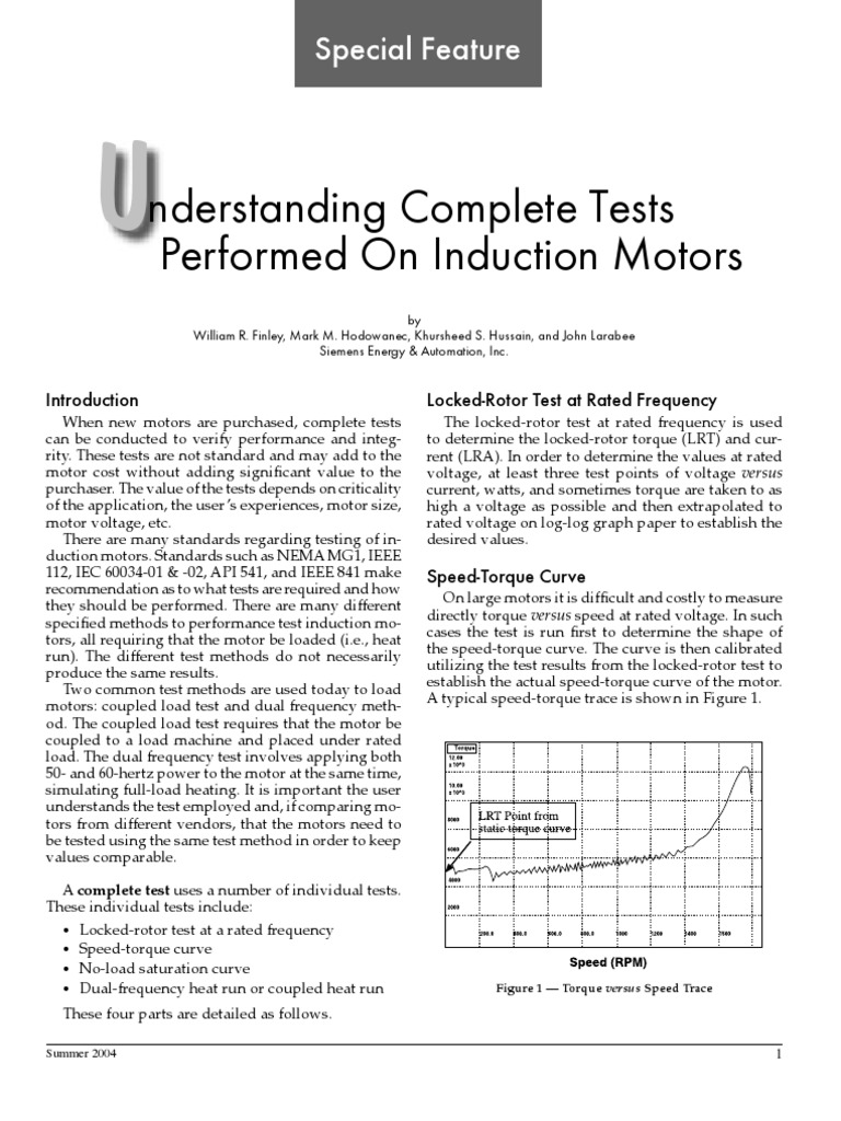 Induction Motor Testing Methods Explained | PDF | Root Mean Square ...