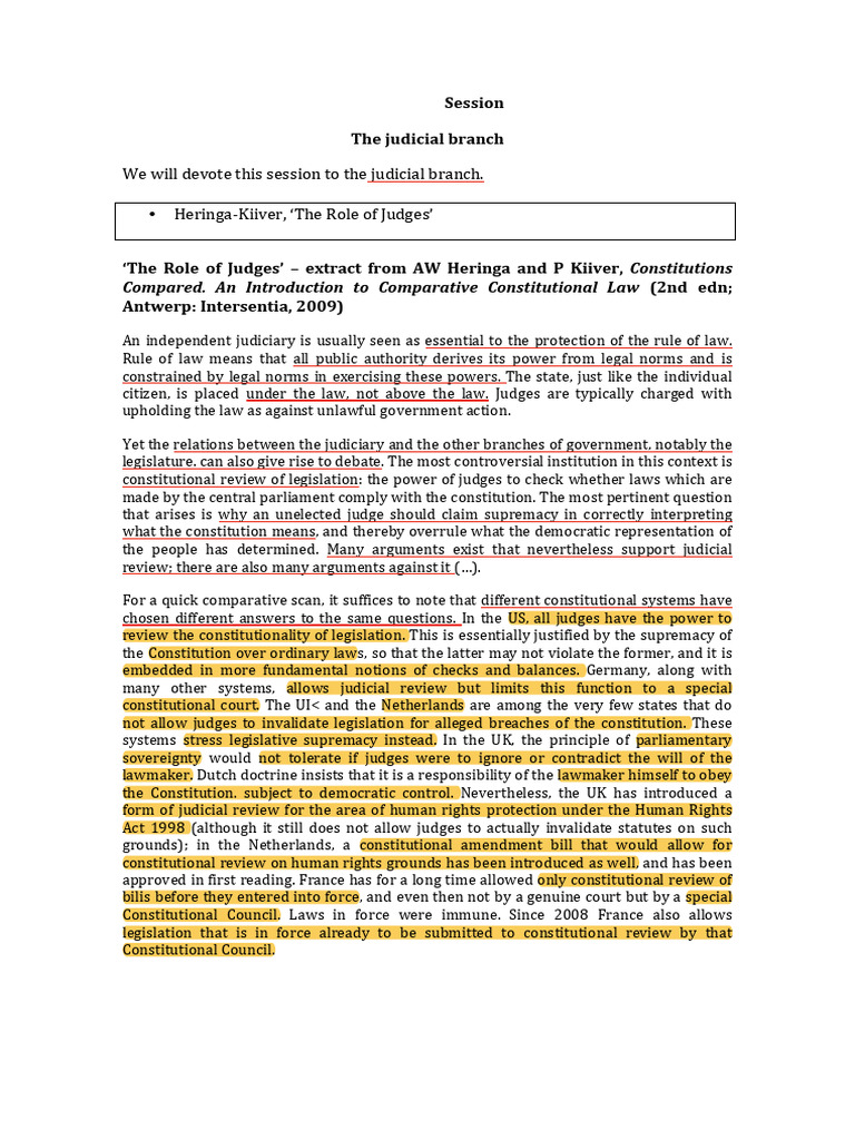 Session Judicial Branch | PDF | Rule Of Law | Separation Of Powers