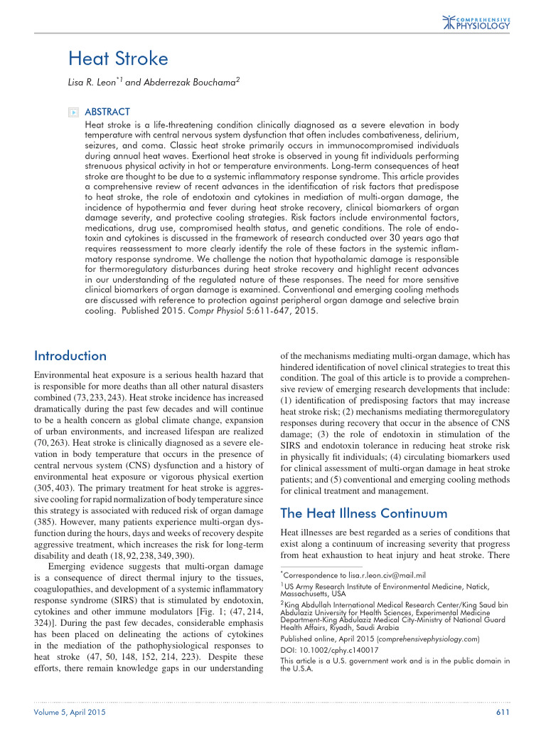 Heat Stroke | PDF | Hyperthermia | Stroke