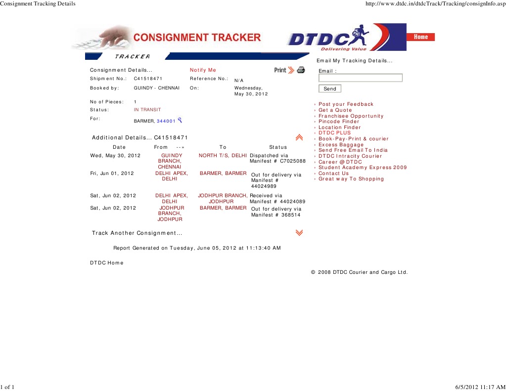 Consignment Tracking C41518471 Status | PDF | Career & Growth | Finance ...