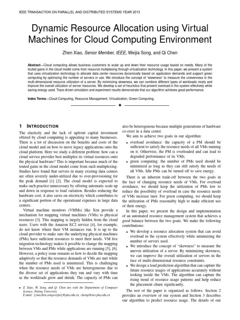 Zhen Xiao - Dynamic Resource Allocation Using Virtual Machines for ...