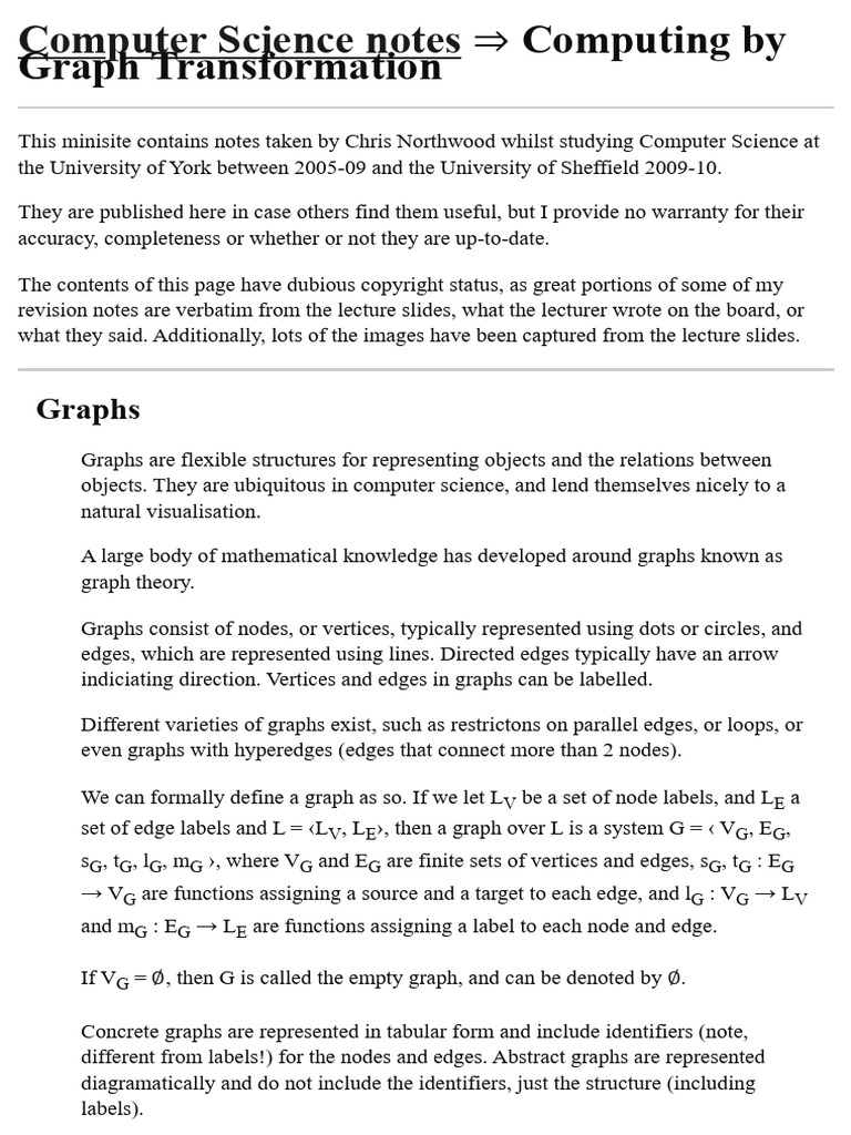 Graph Transformation in Computer Science | PDF | Vertex (Graph Theory ...