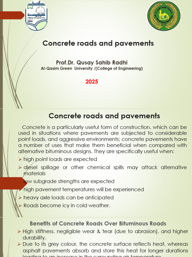Benefits of Concrete Roads and Pavements | PDF | Road Surface | Concrete