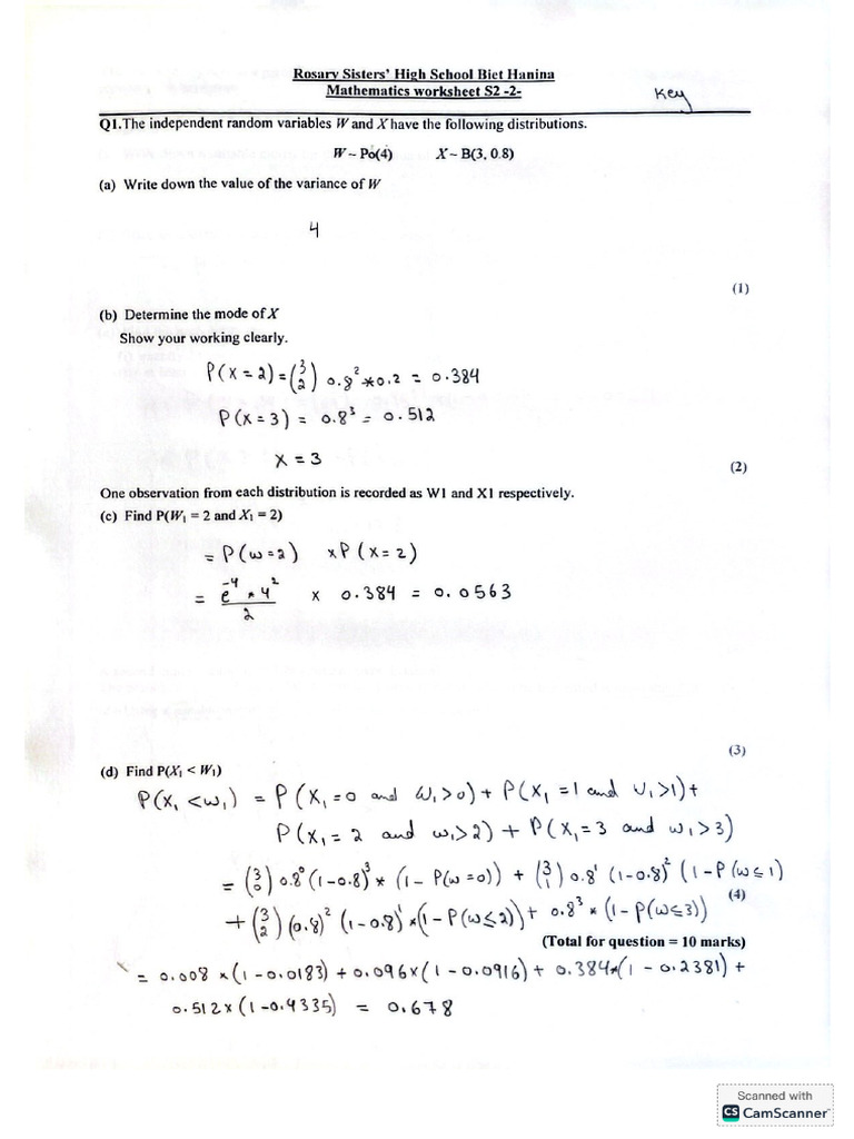 Worksheet 2 s2 Answers | PDF