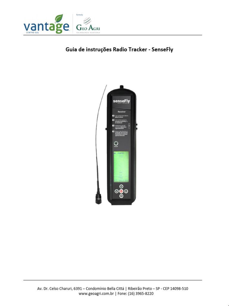 Manual do Radio Tracker SenseFly | PDF | Rádio | Antena (rádio)