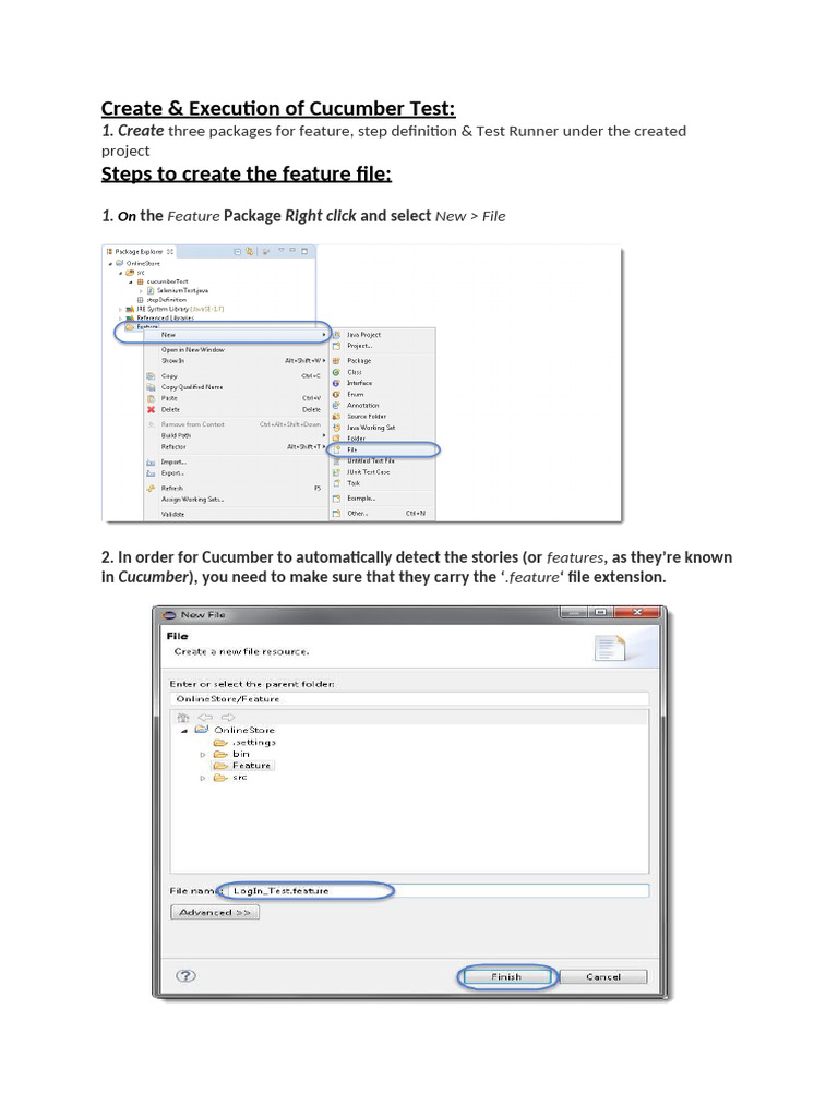 Cucumber Test Creation Guide | PDF | Selenium (Software) | Computer ...