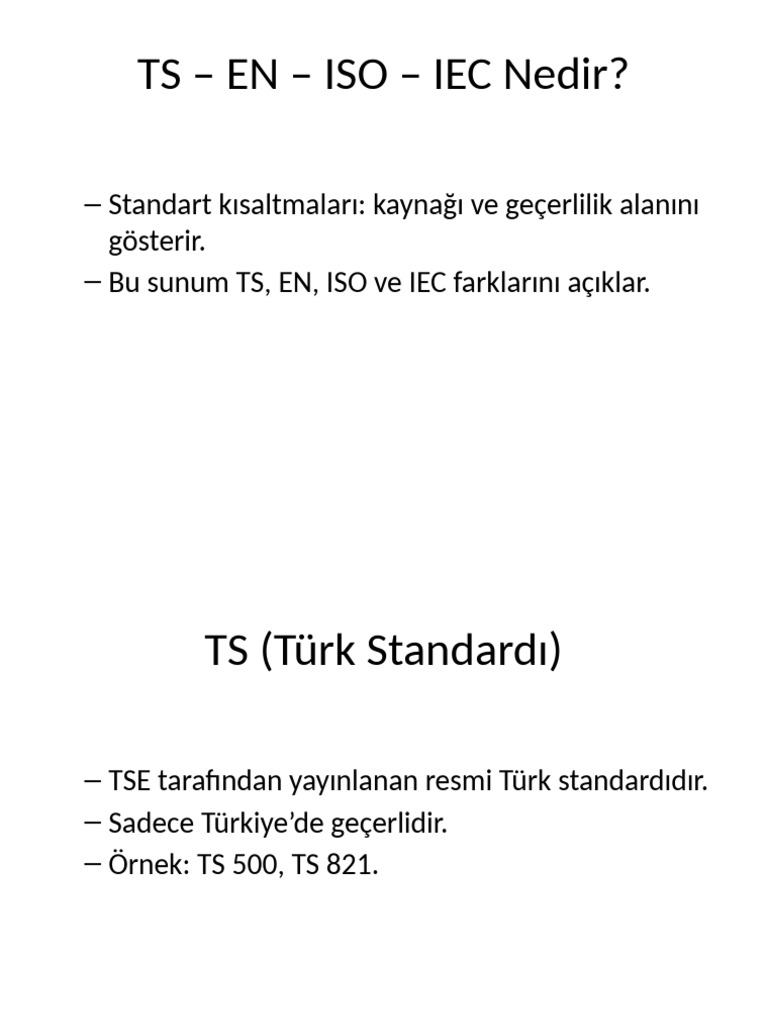 Standartlar Tanitim Sunumu | PDF