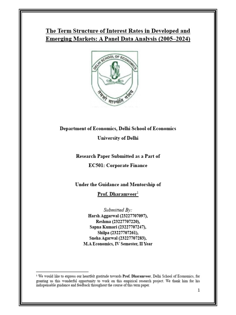 The Term Structure of Interest Rates in Developed and Emerging Markets ...