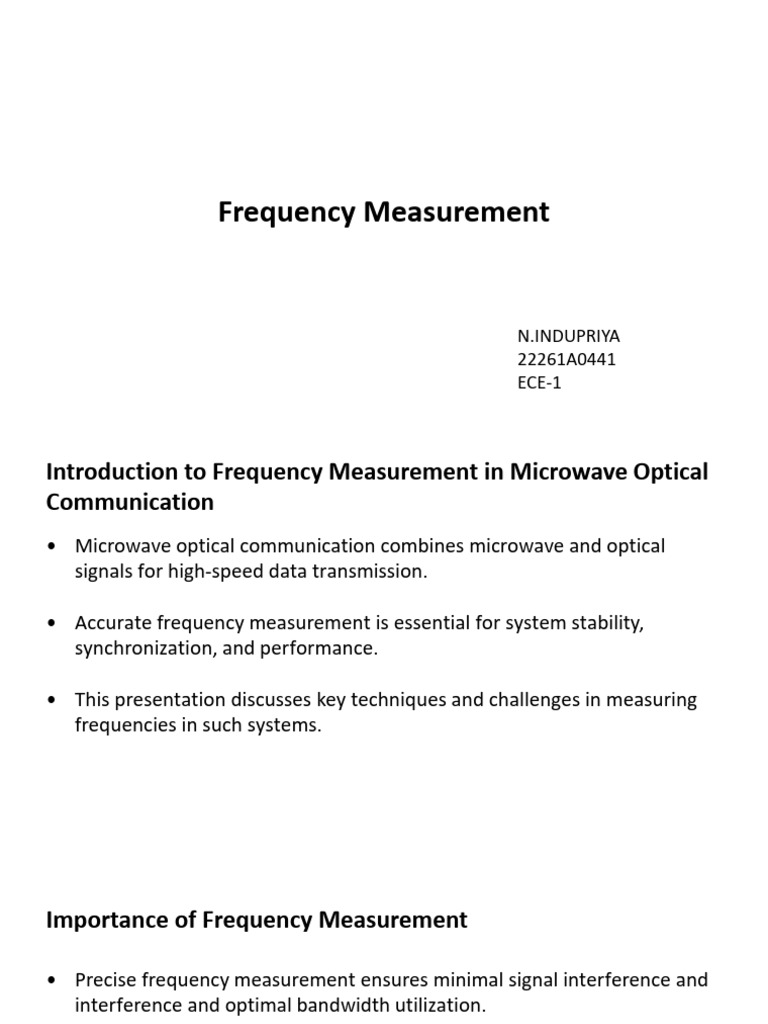 Microwave Optical Frequency Measurement Techniques | PDF | Microwave ...