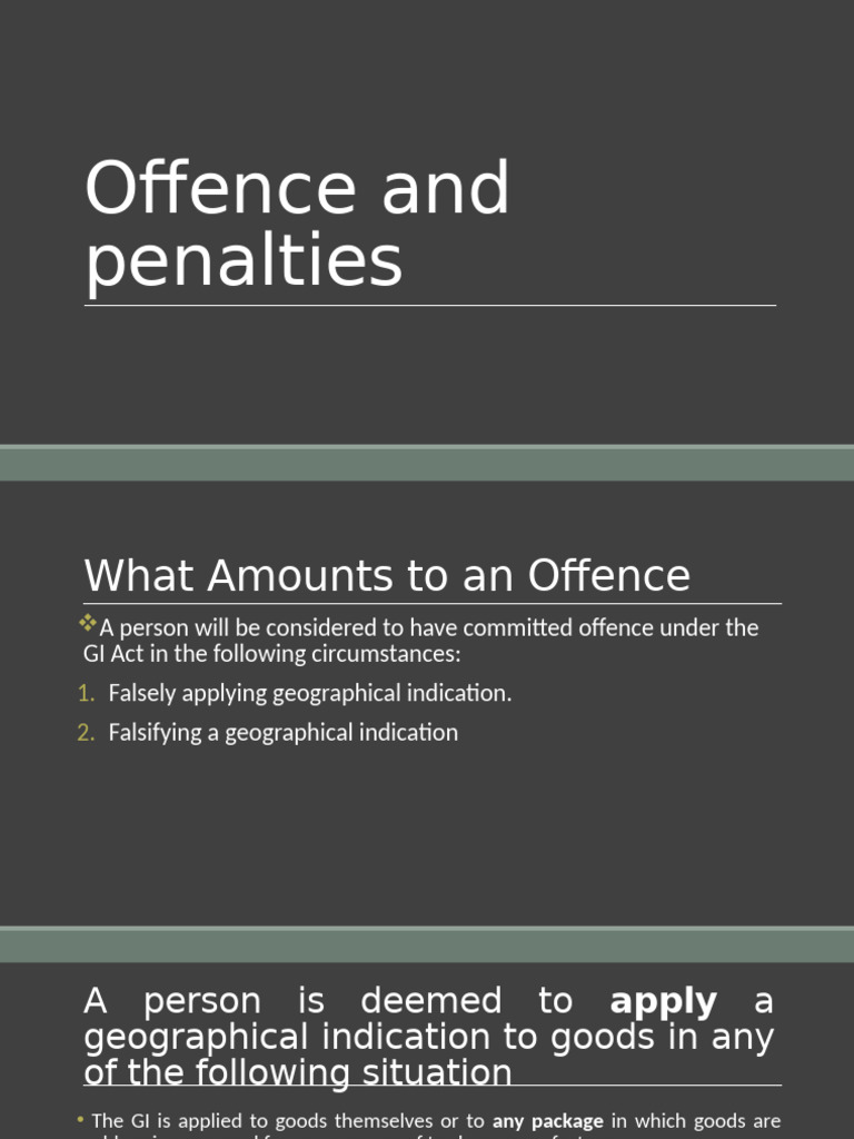 GI Act Offences and Penalties Explained | PDF