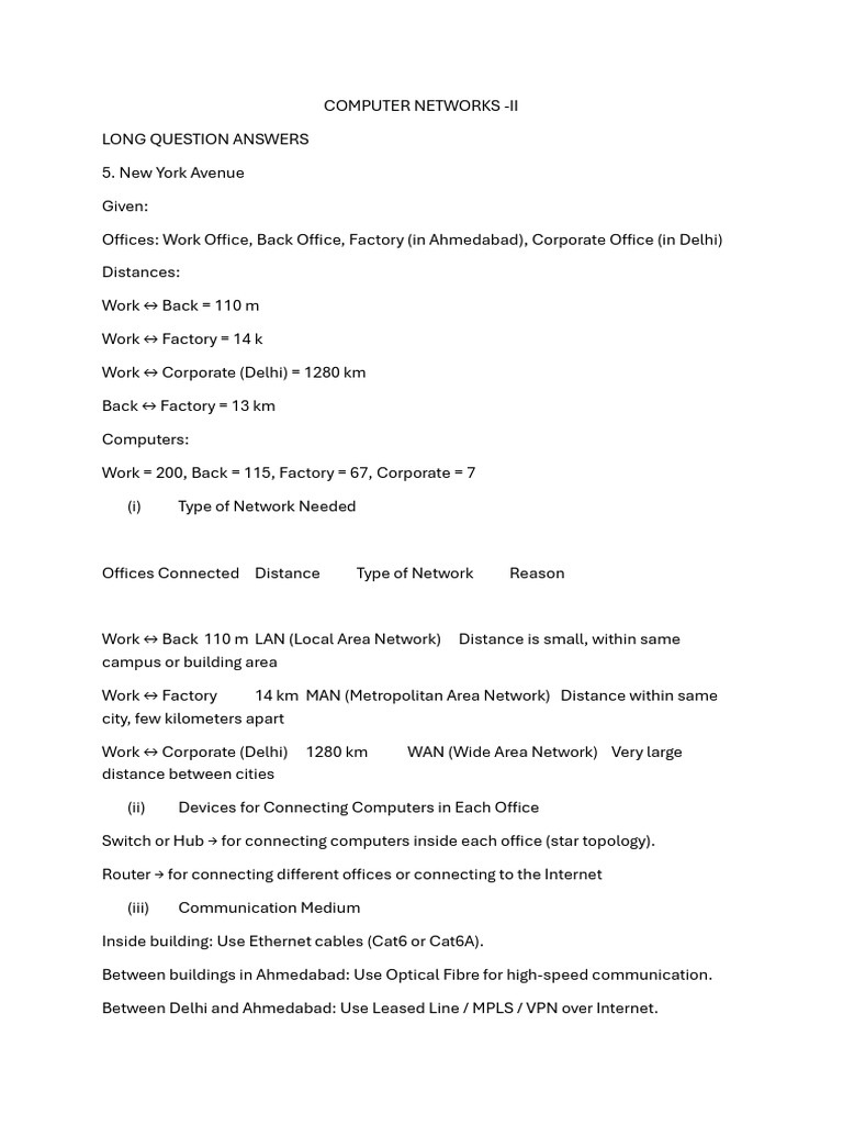 COMPUTERNETWORKS_QA | PDF | Computer Network | Local Area Network