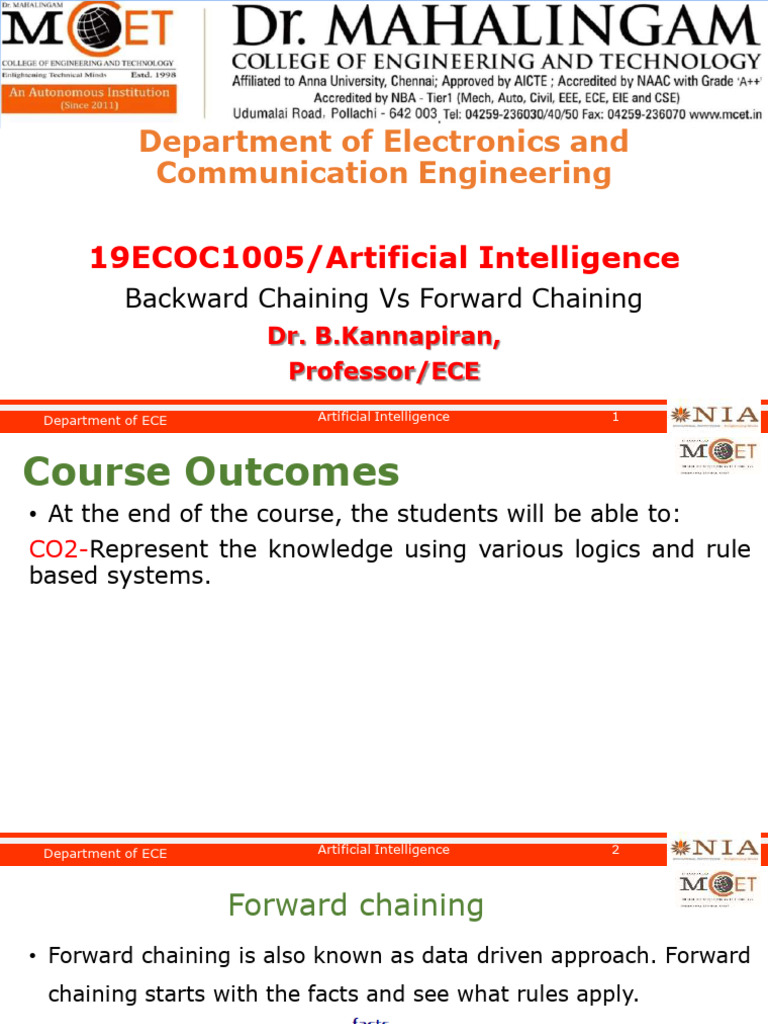 AI Inference Techniques: Chaining Methods | PDF | Reasoning | Applied ...