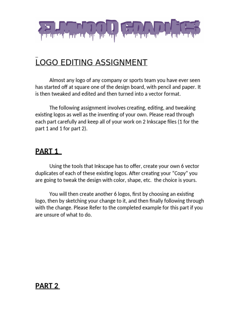 Logo Editing and Design Assignment | PDF