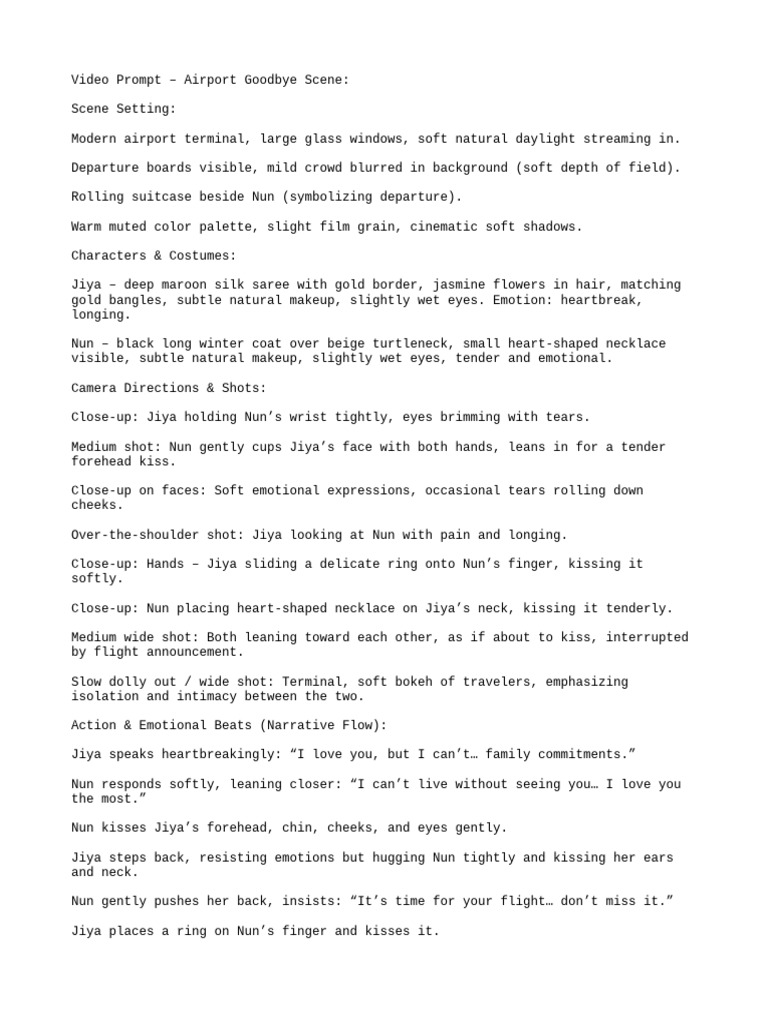 Heartfelt Airport Farewell Scene | PDF