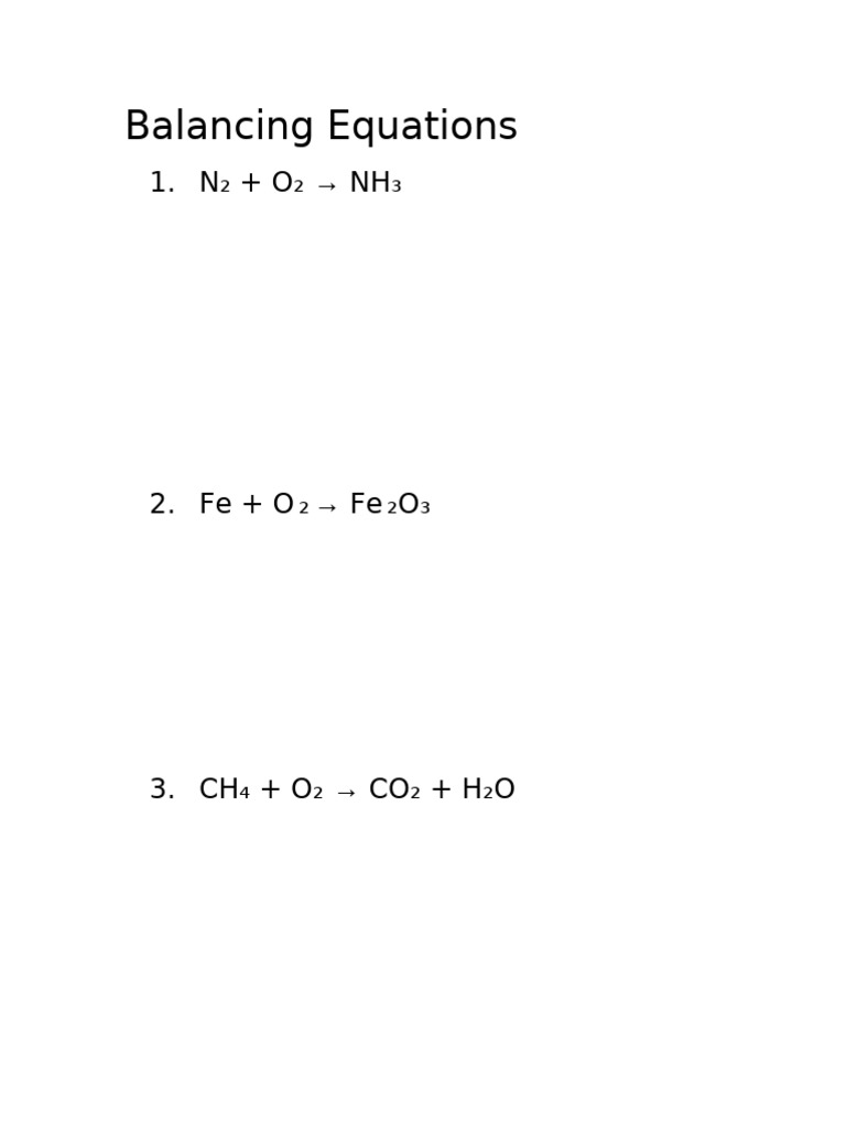 Balancing Equations | PDF