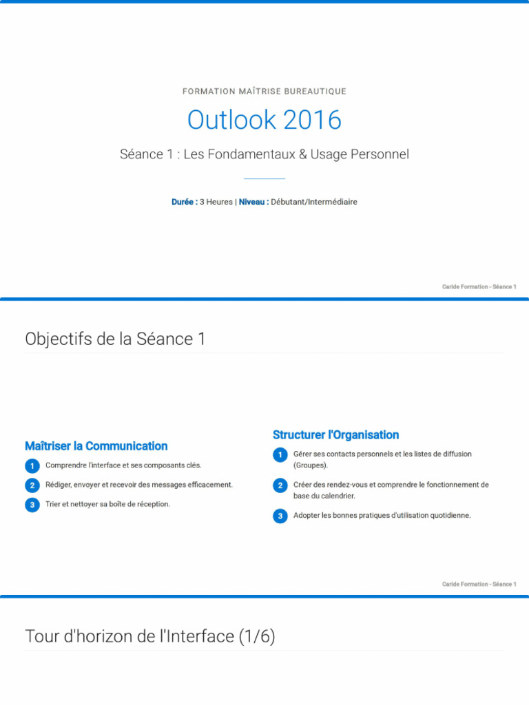 Outlook Seance 1 - Fondamentaux | PDF