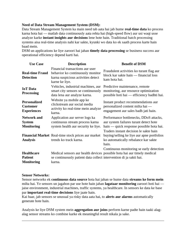 Importance of Data Stream Management Systems | PDF | Apache Hadoop ...