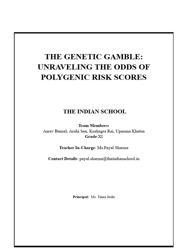 Understanding Polygenic Risk Scores | PDF