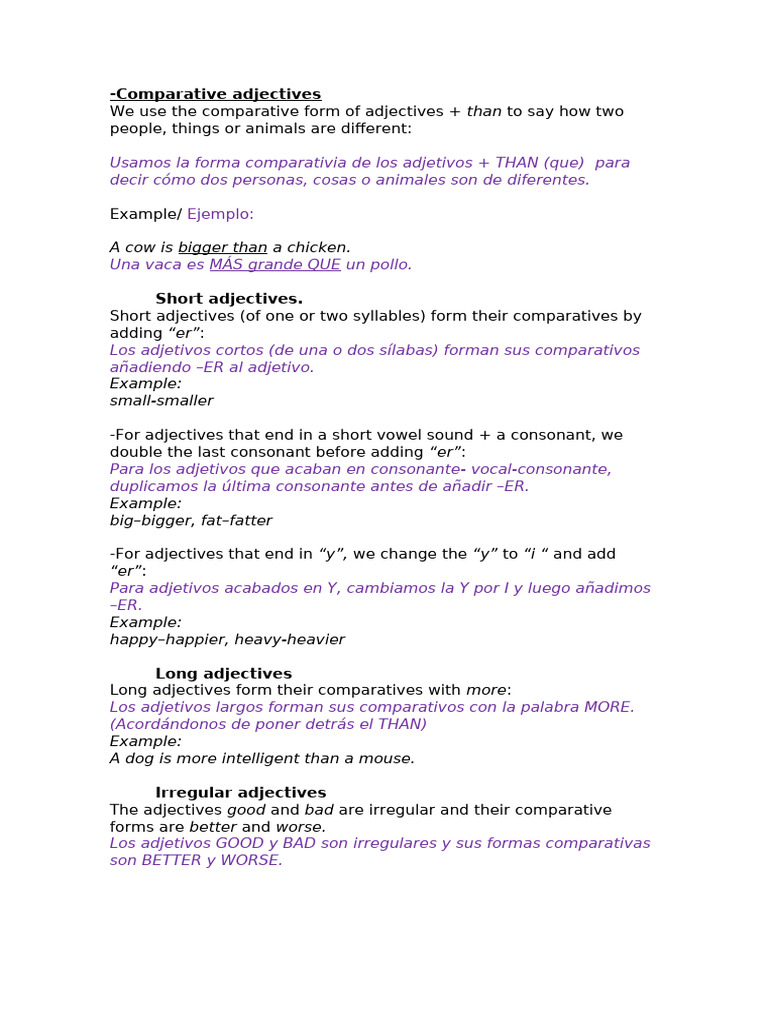 Adjectives Comparatives and Superlatives | PDF | Human Voice | Phonetics
