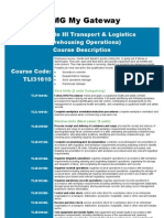 Cert III Transport & Logistics (Warehousing Operations)