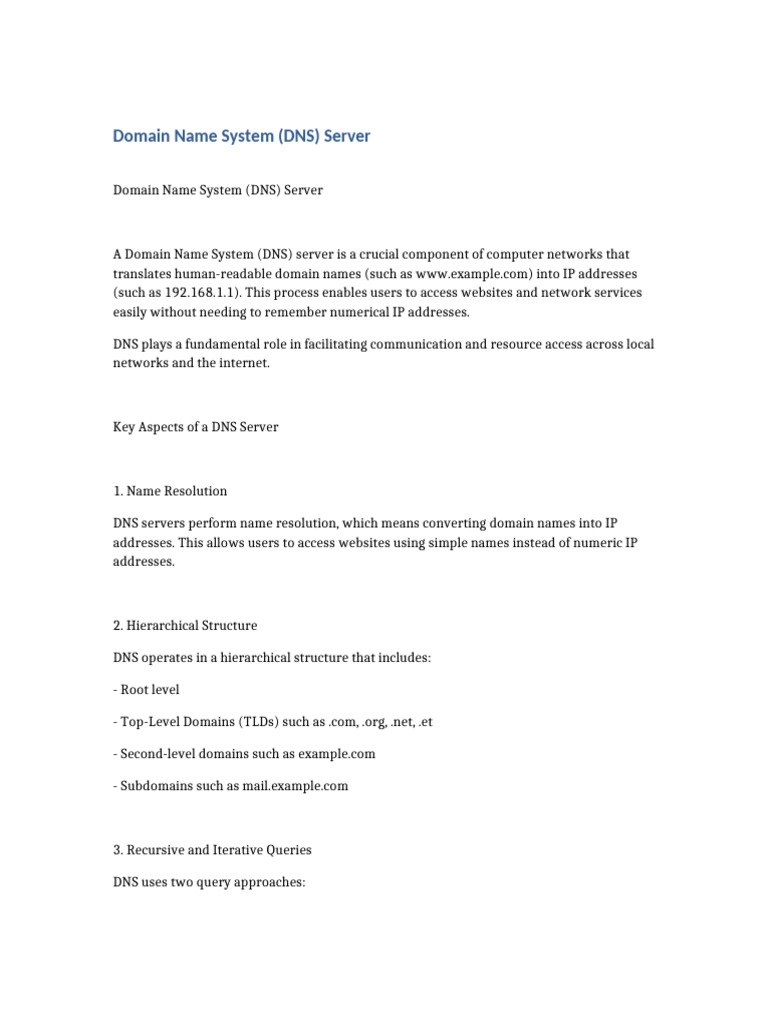 Understanding DNS Servers and Their Functions | PDF | Domain Name ...