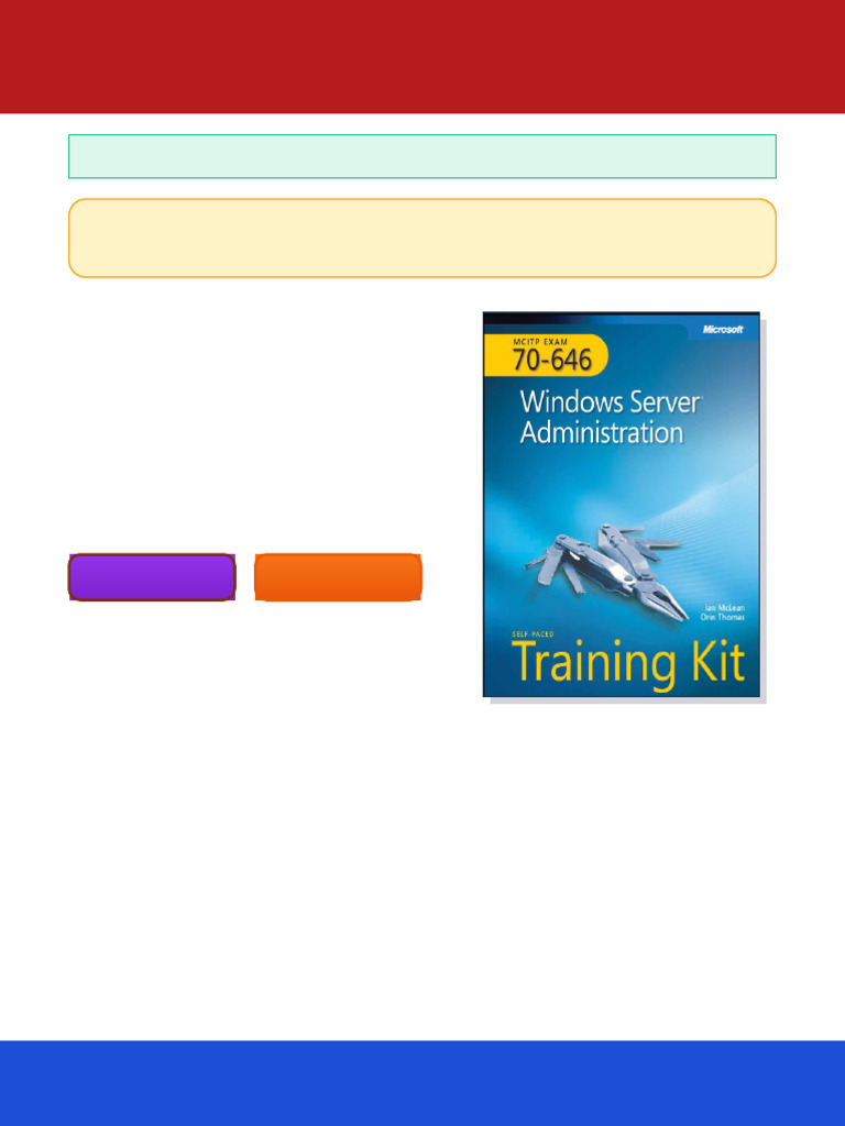 MCITP Self Paced Training Kit Exam 70 646 Windows Server Administration ...