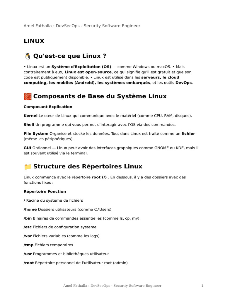 Introduction à Linux pour DevSecOps | PDF | Linux | Système d'exploitation