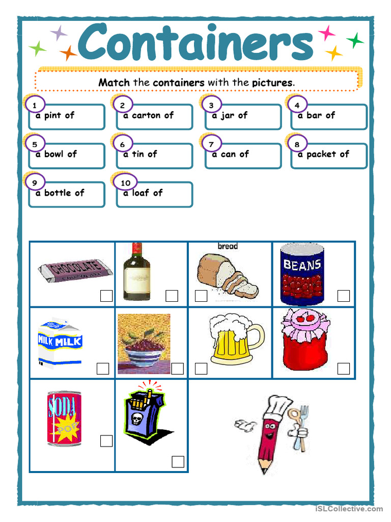 Container Matching Activity | PDF