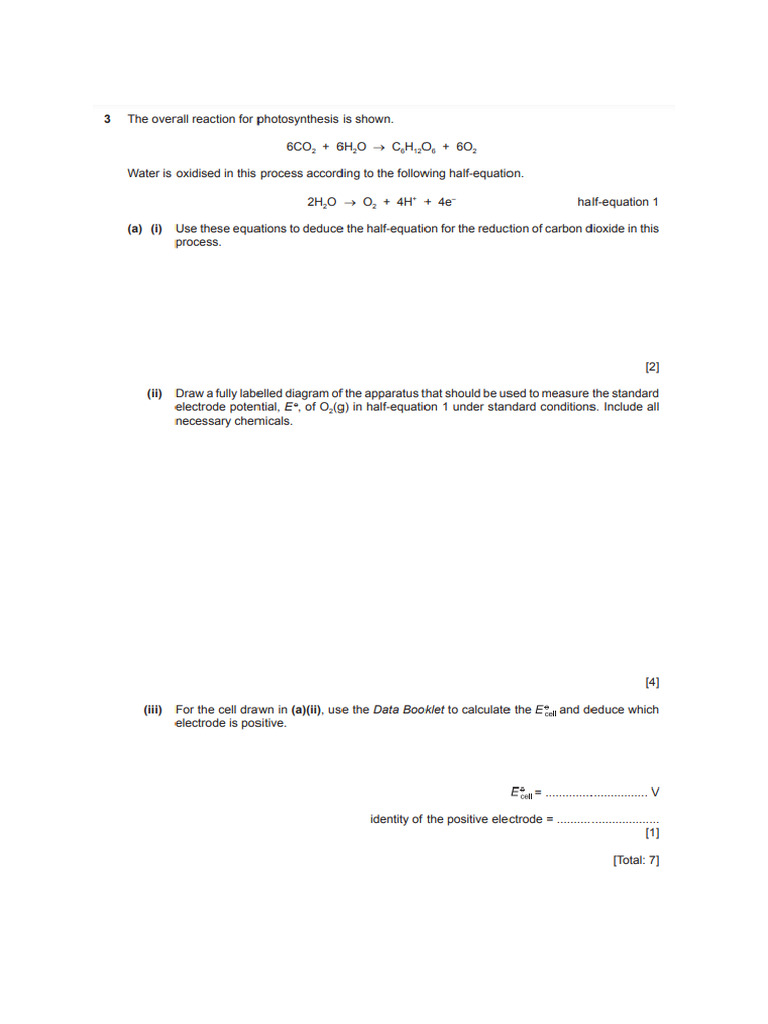 Electro Chem Work Sheet | PDF