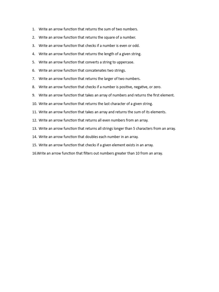 QuestionsforPractice ArrowFunction | PDF