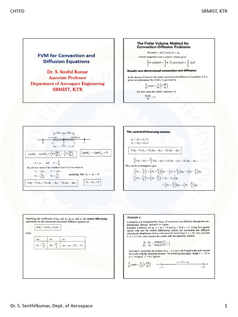 CFD Unit4 M1 FVM CDS and UDS Convection Diffusion Equations-Students ...