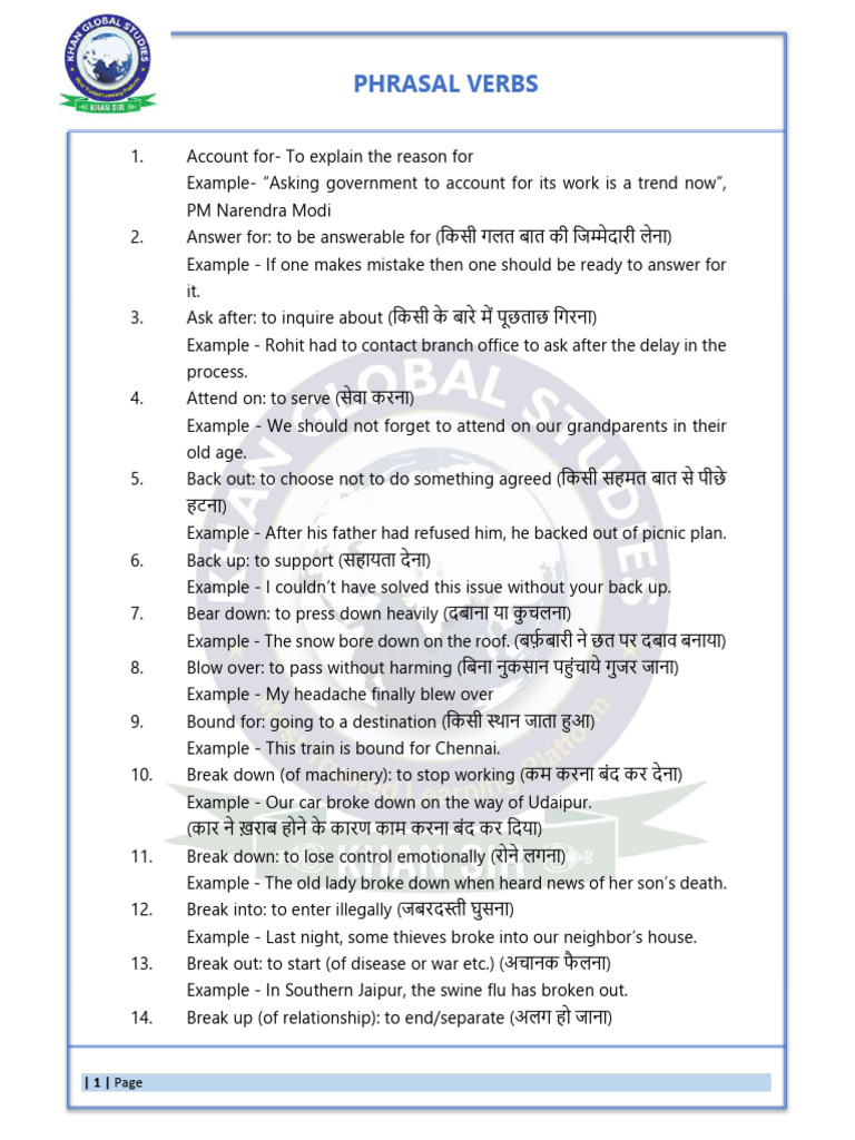 Essential Phrasal Verbs Explained | PDF