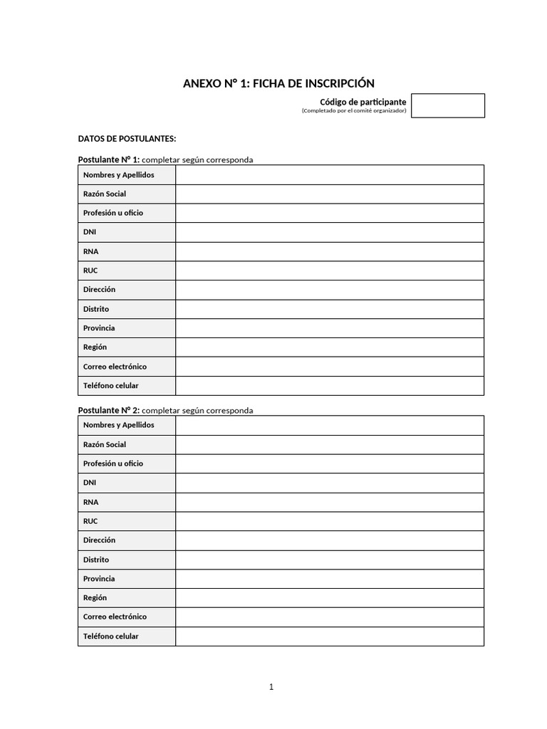 Ficha de Inscripción para Concurso Artesanal | PDF | Perú