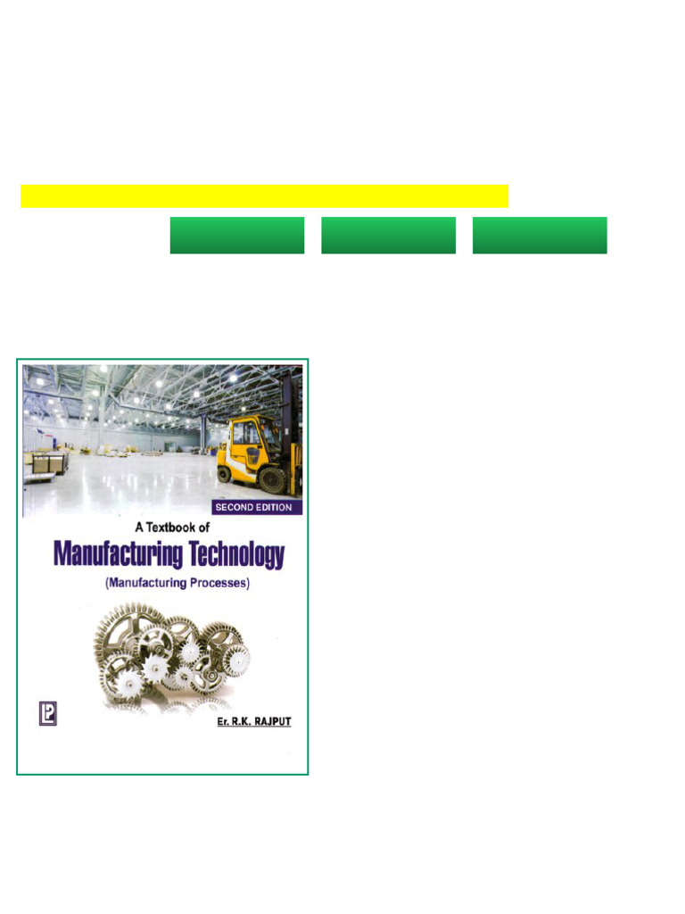 (Ebook) A Textbook of Manufacturing Technology by R. K. Rajput ISBN ...
