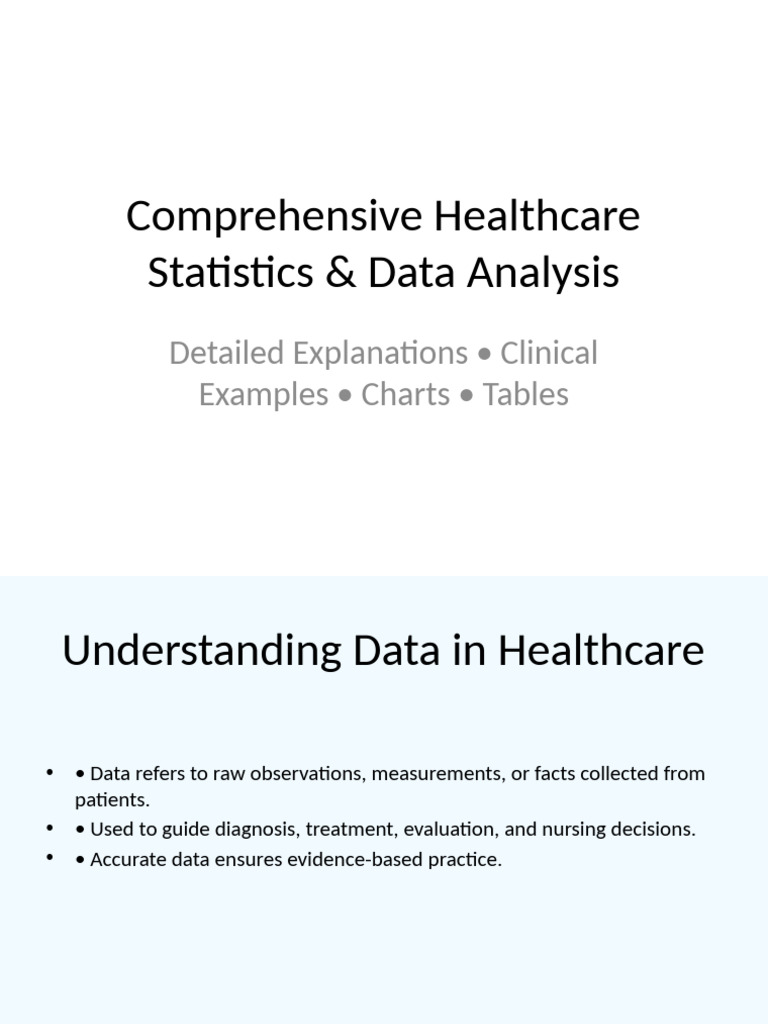 Healthcare Data Analysis & Statistics | PDF | Standard Deviation | Mean