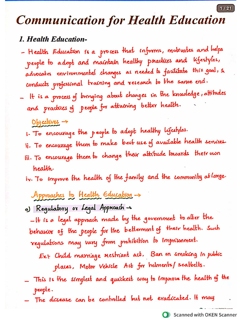Communication in Health Education | PDF