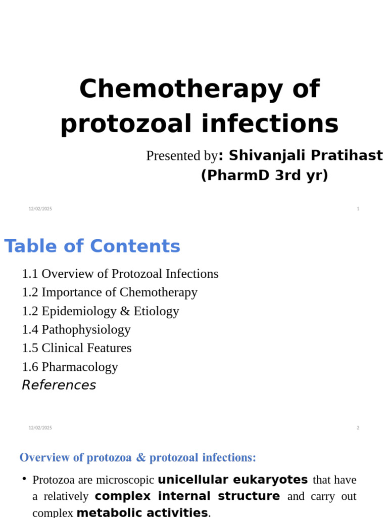 Chemotherapy for Protozoal Infections | PDF | Medical Specialties ...