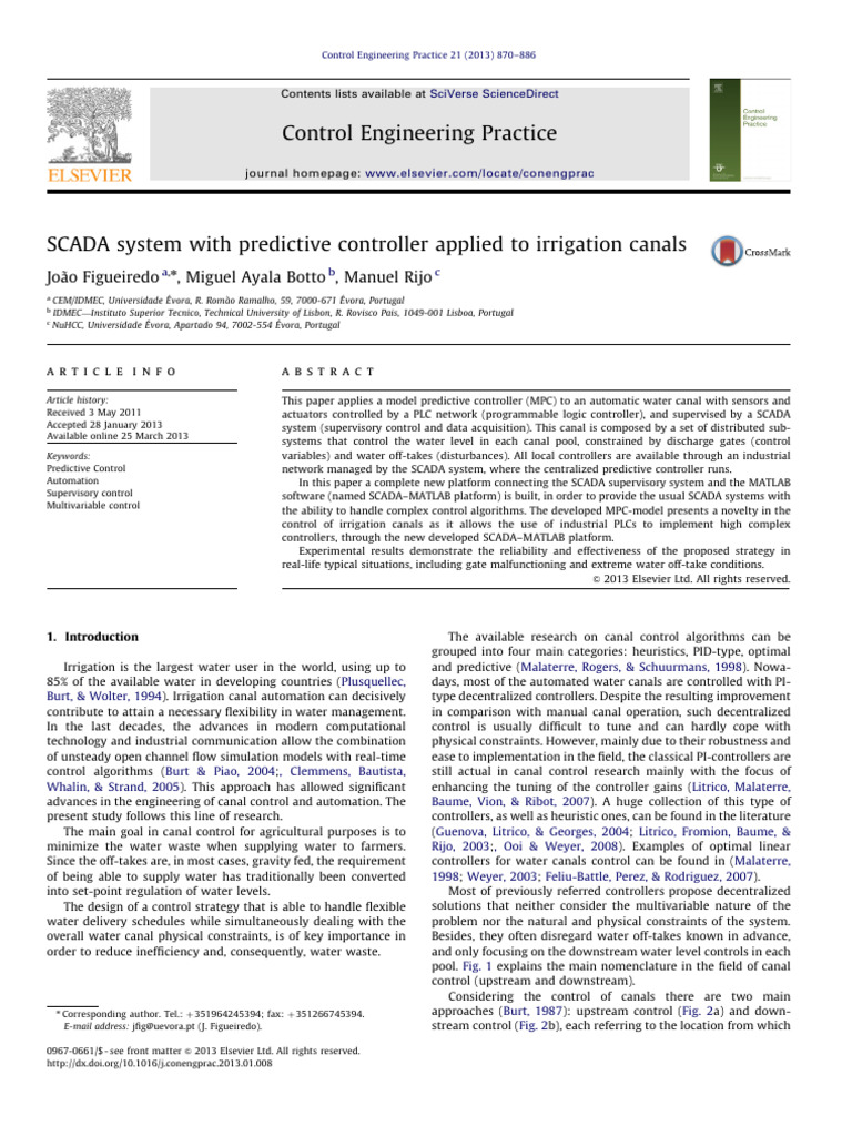 [13] SCADA System With Predictive Controller Applied to Irrigation ...
