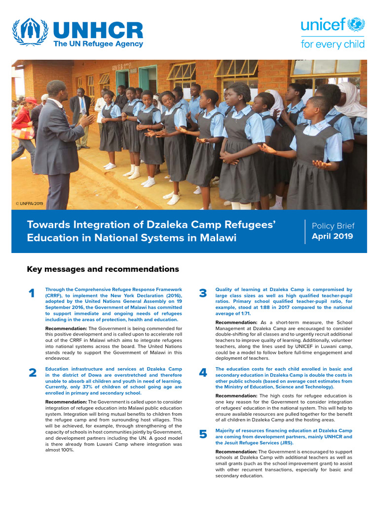 Integrating Dzaleka Refugee Education in Malawi | PDF | Refugee ...