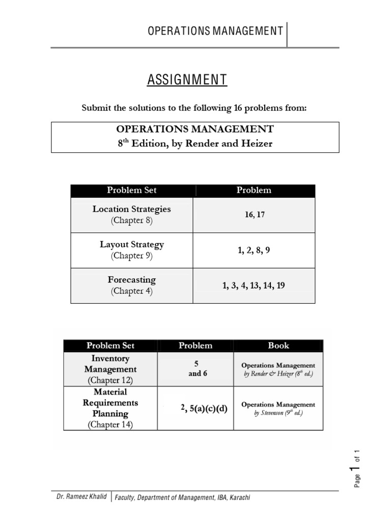 Assignment03 - Problem - Set - Individual | PDF