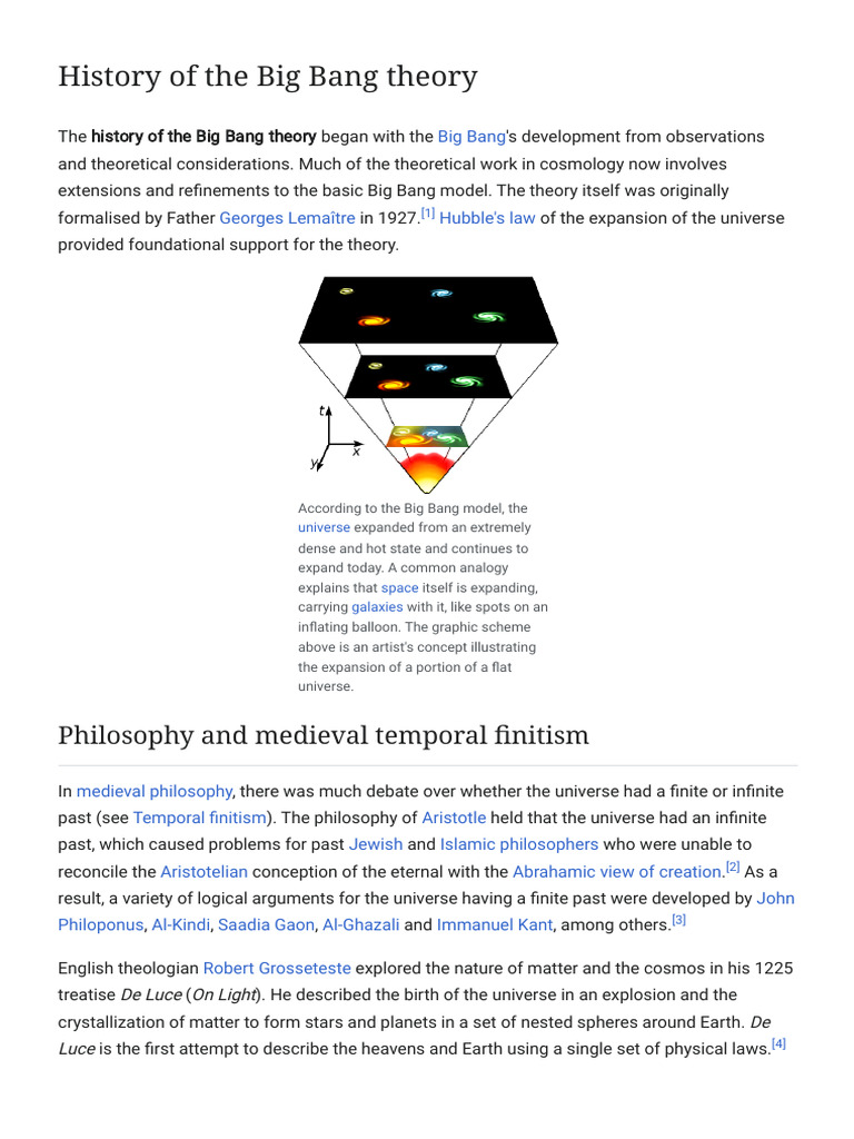 Big Bang Theory: Historical Overview | PDF | Big Bang | Cosmic ...